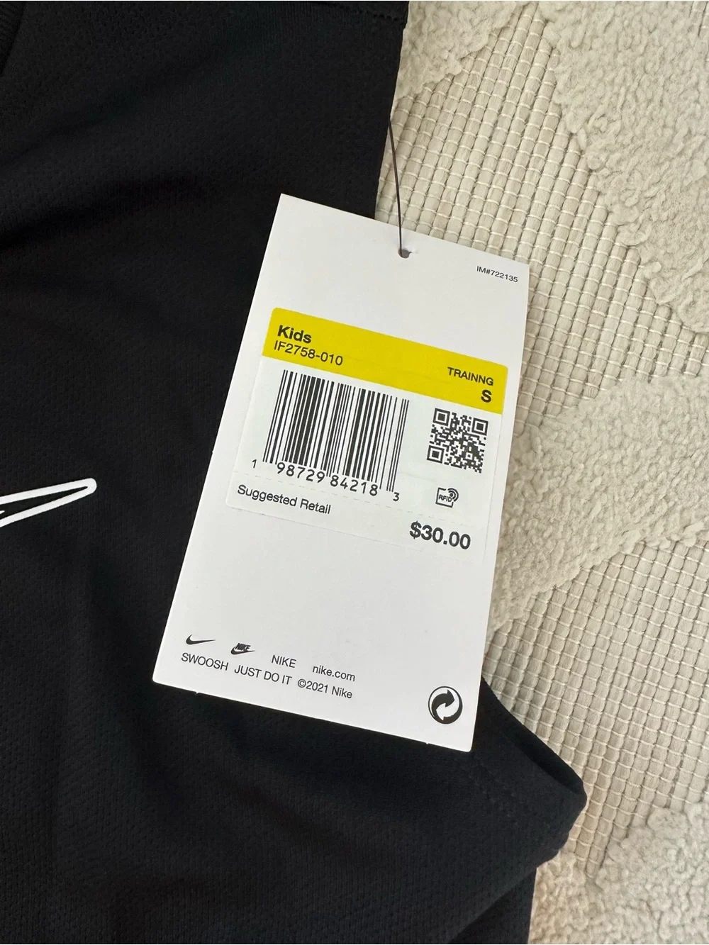 Nike Black Sleeveless Dri-FIT Tank with White Swoosh